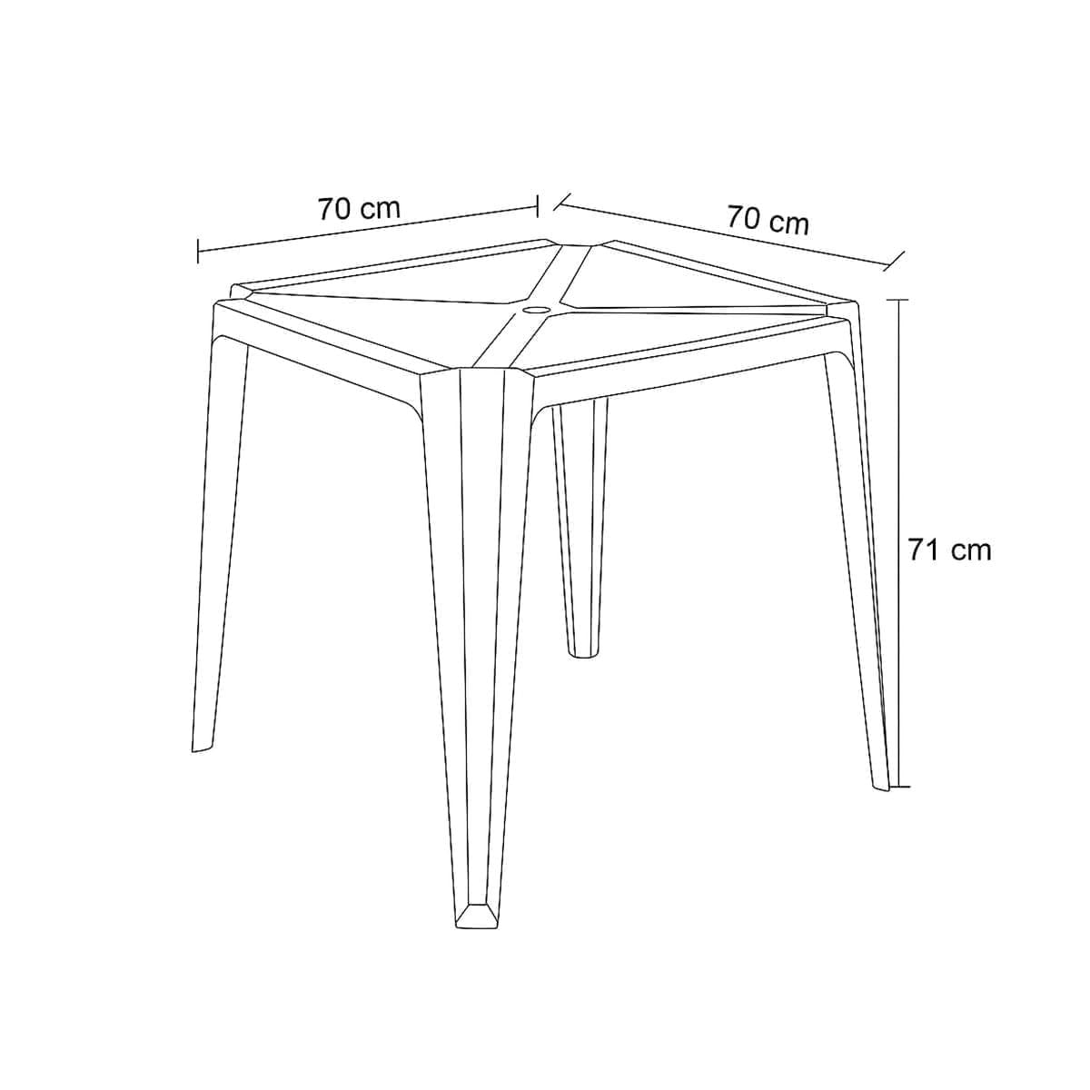 Mesa Plástica Empilhável Bar Azul 70x70x71 cm Pisani