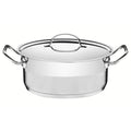 Caçarola Rasa Tramontina Professional Aço Inox 7,1L com Tampa Plana e Fundo Triplo 28cm