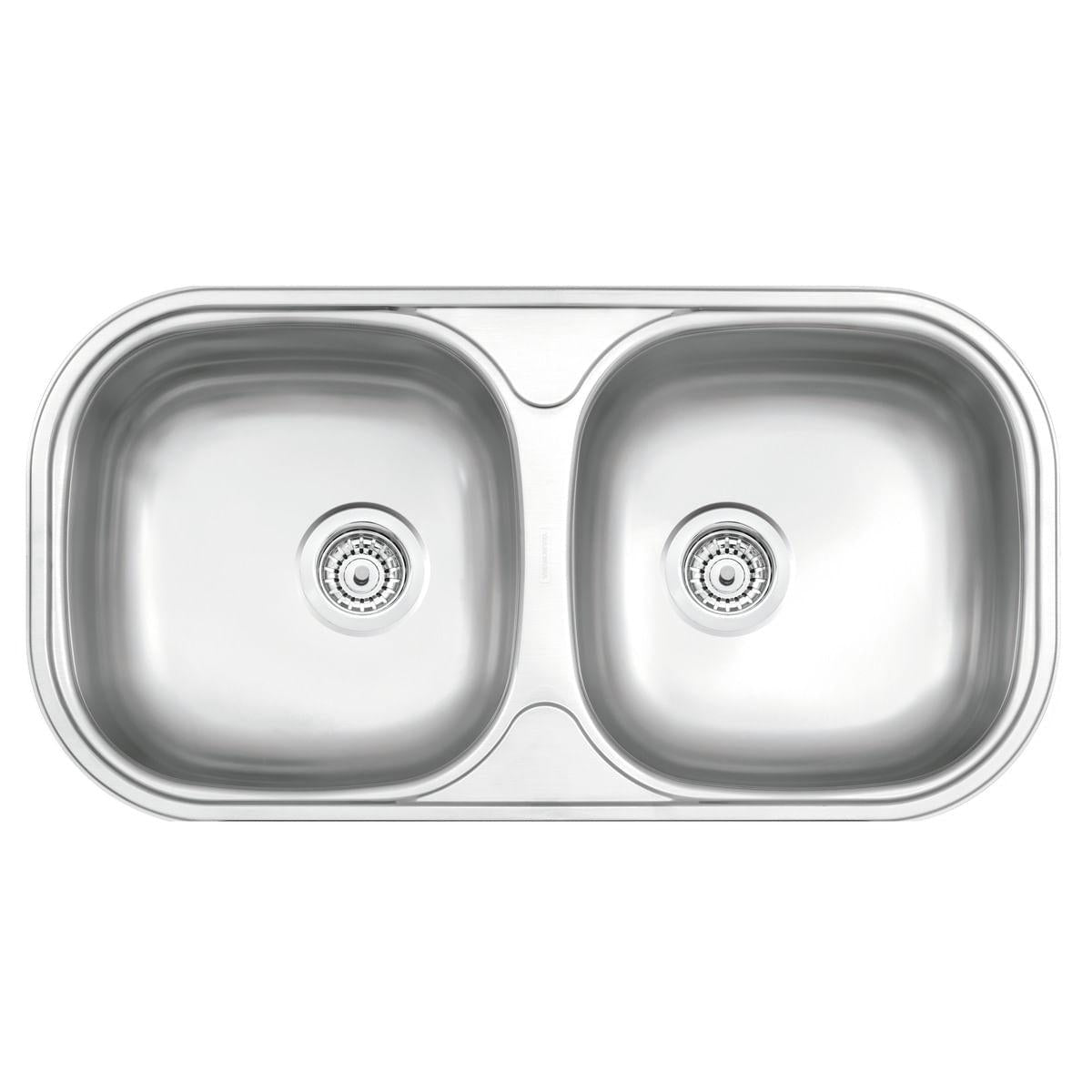 Cuba Tramontina Isis 2C 34 BS em Aço Inox Acetinado 78 x 40 cm Prime com Válvulas 94032103