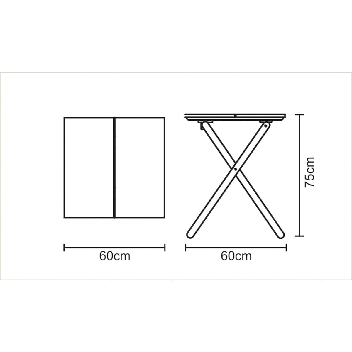 Mesa Dobrável Aconchego Tramontina em Madeira 60 x 60 x 75 cm Tabaco