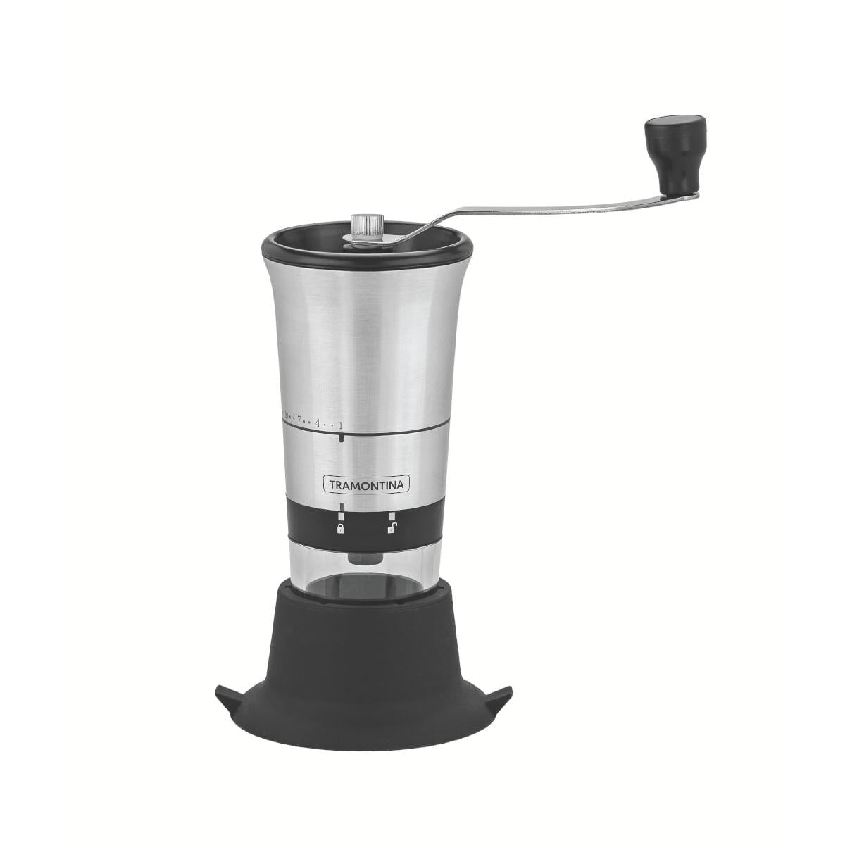 Moedor para Café Tramontina Realce em Aço Inox com Copo de Acrílico e Moinho em Cerâmica