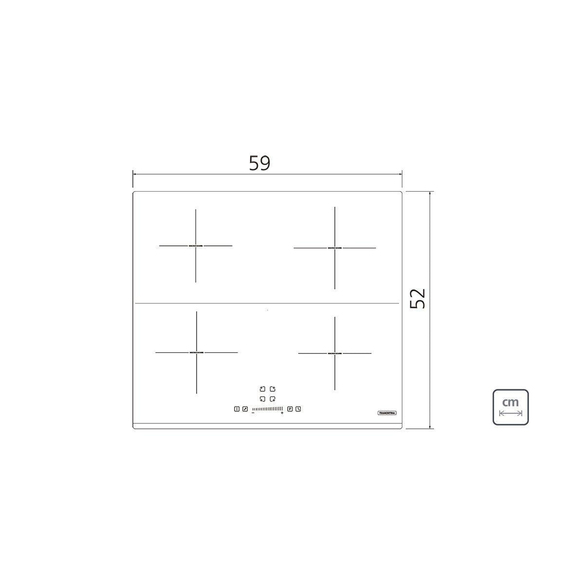 Cooktop por Indução Tramontina Square Slider B 4EI 60 Vitrocerâmico com Comando Touch 220 V