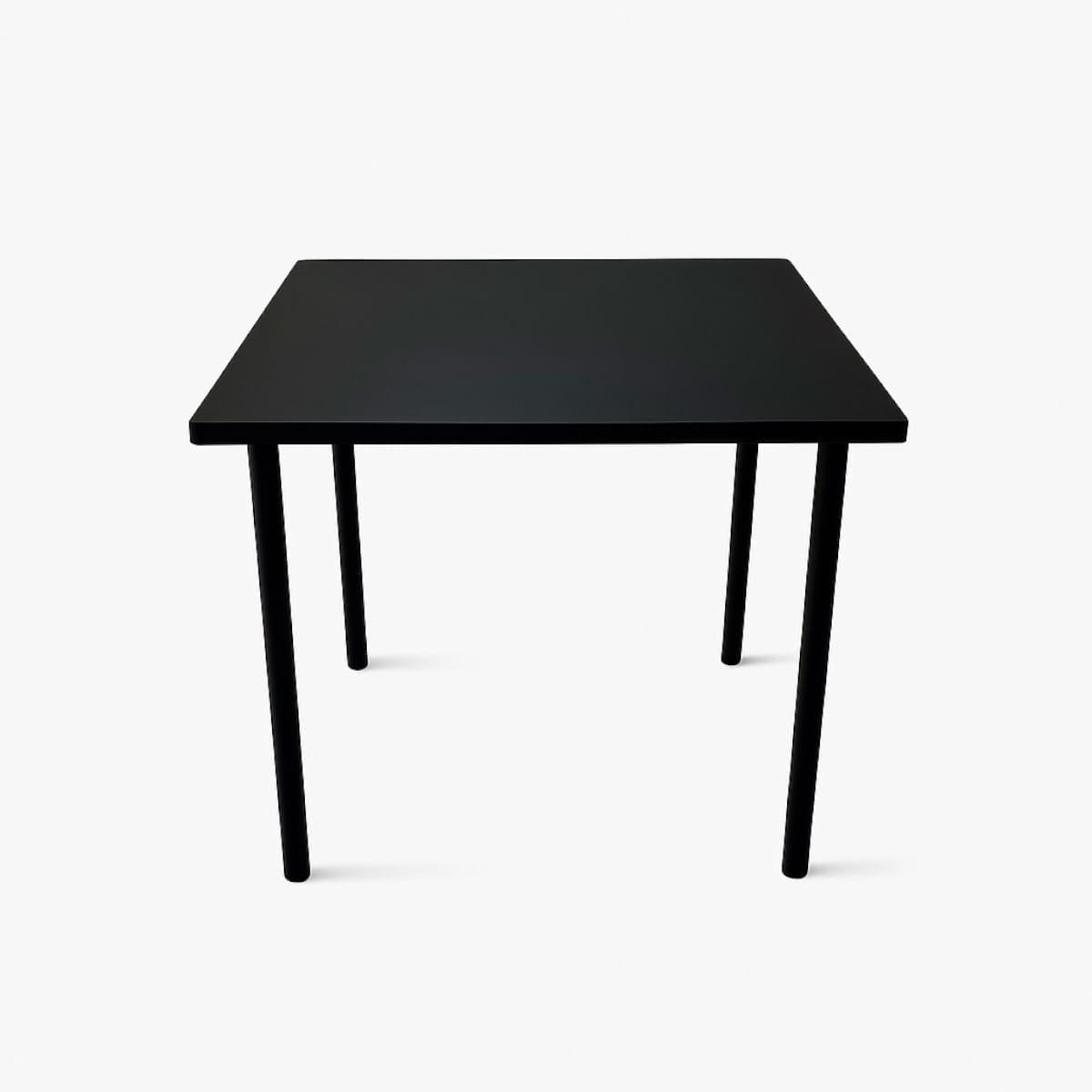 Mesa 4 Lugares Ana Maria 80x80cm Tampo Preto Pés em Aço Criativa