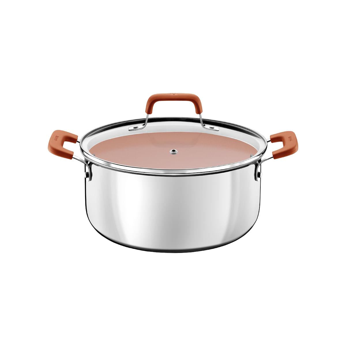 Jogo de Panelas Tramontina Romagna Aço Inox Cerâmico Black Stone 4 peças Marfim