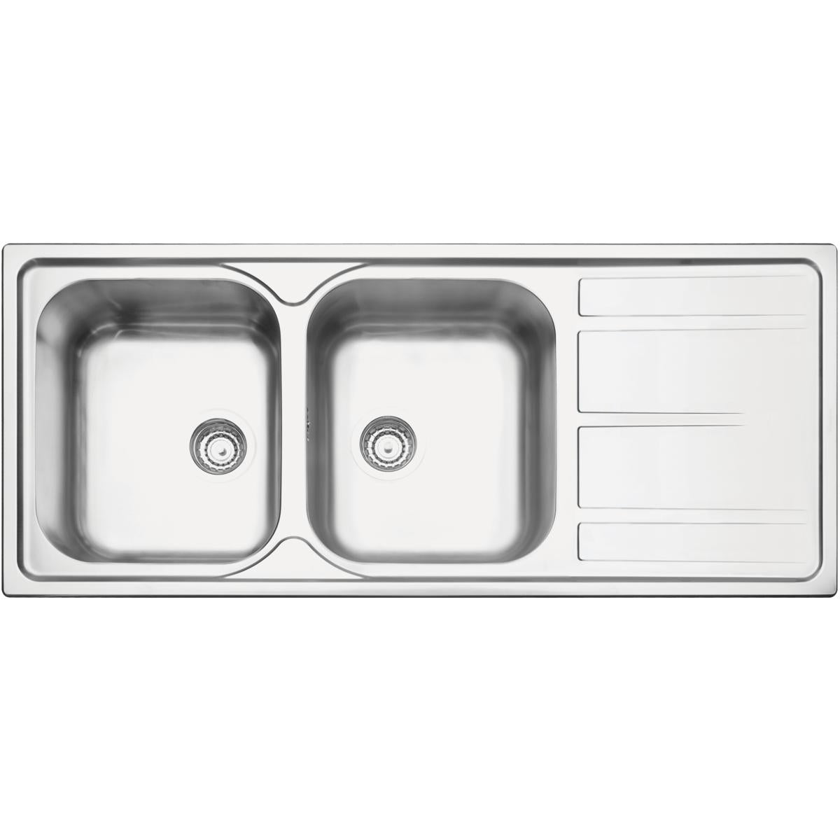 Cuba de Sobrepor Tramontina Marea 2 Cubas em Aço Inox Acetinado 116 x 50 cm com Válvula OUTLET 94900119