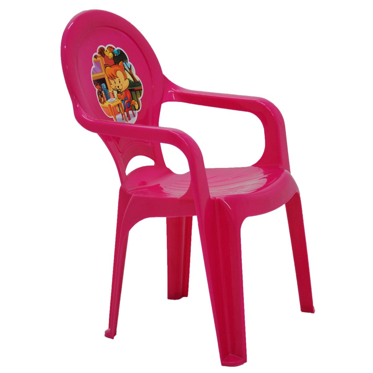 Cadeira Infantil Tramontina Catty em Polipropileno Rosa Adesivado