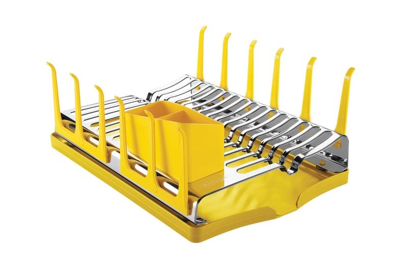 Escorredor de Louças Inox com Bandeja Plurale Amarelo Tramontina 61535080