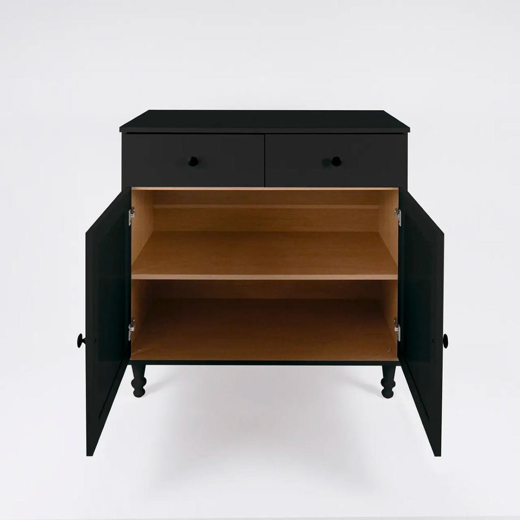 Aparador Buffet Ditália 2 Gavetas 2 Portas Preto R-629