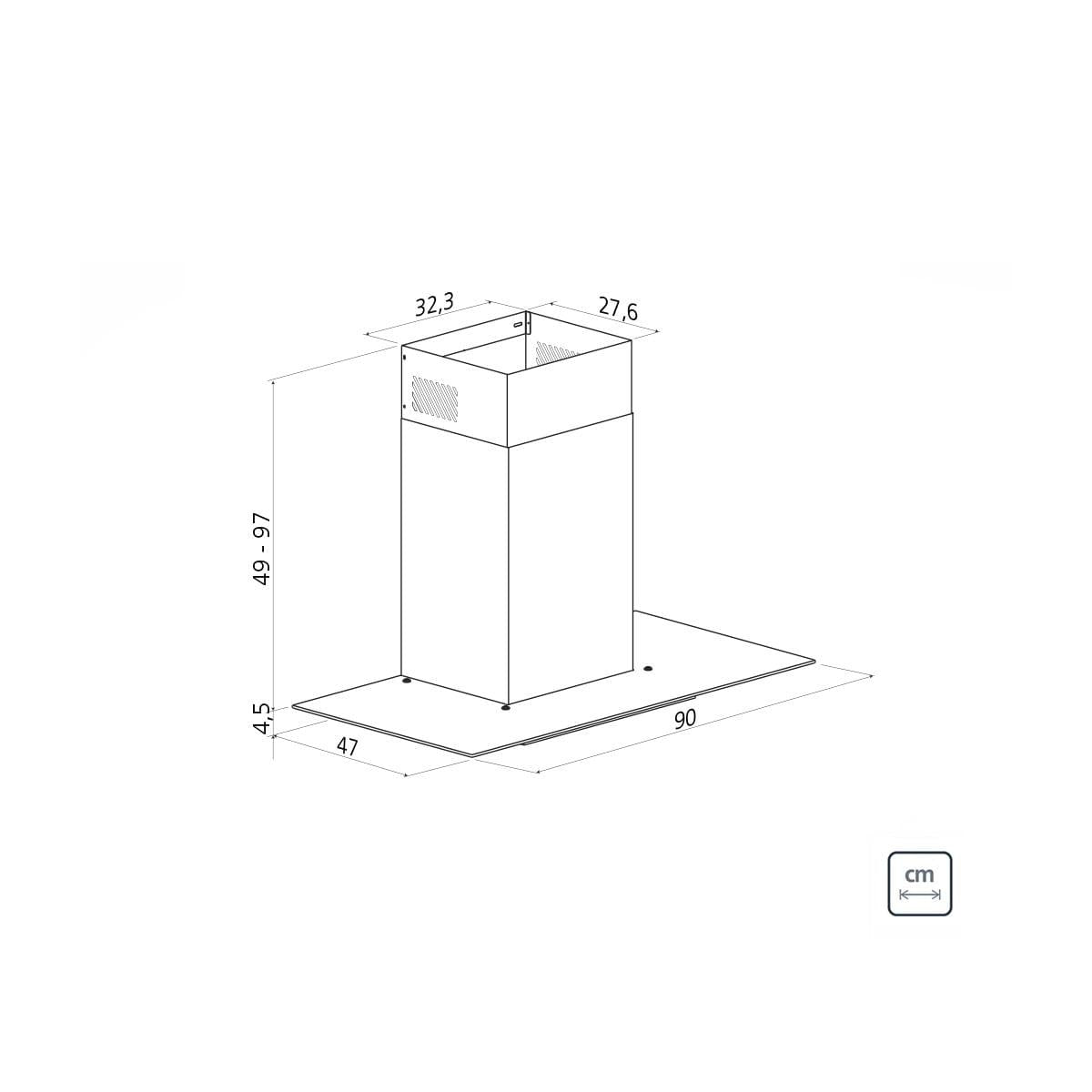 Coifa de Parede Tramontina Basic em Aço Inox 90 cm