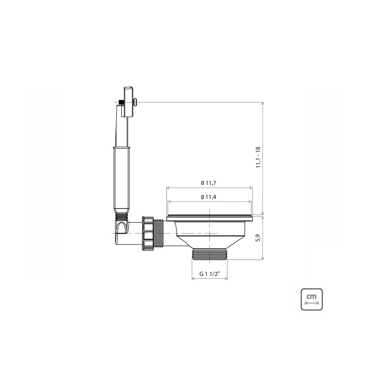 Válvula Tramontina Luxo para Pias e Cubas 4 1/2" com Escape em Aço Inox e Polipropileno