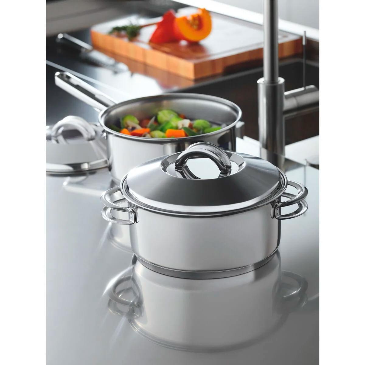 Caçarola Tramontina Solar Rasa em Aço Inox Fundo Triplo com Tampa e Alças 28 cm 7,1 L