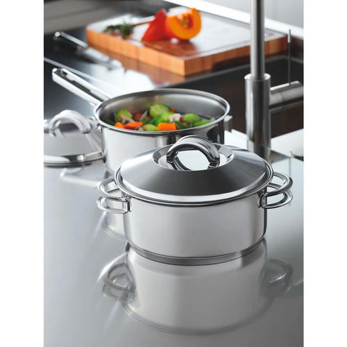 Caçarola Tramontina Solar Rasa em Aço Inox Fundo Triplo com Tampa e Alças 28 cm 7,1 L