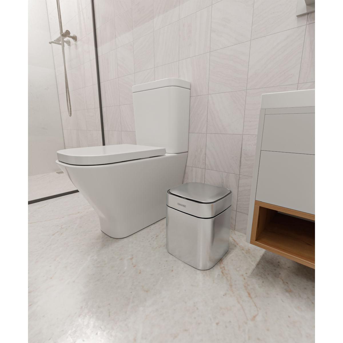 Lixeira Tramontina Sense Square 8 Litros Automática com Sensor Aço Inox Acetinado