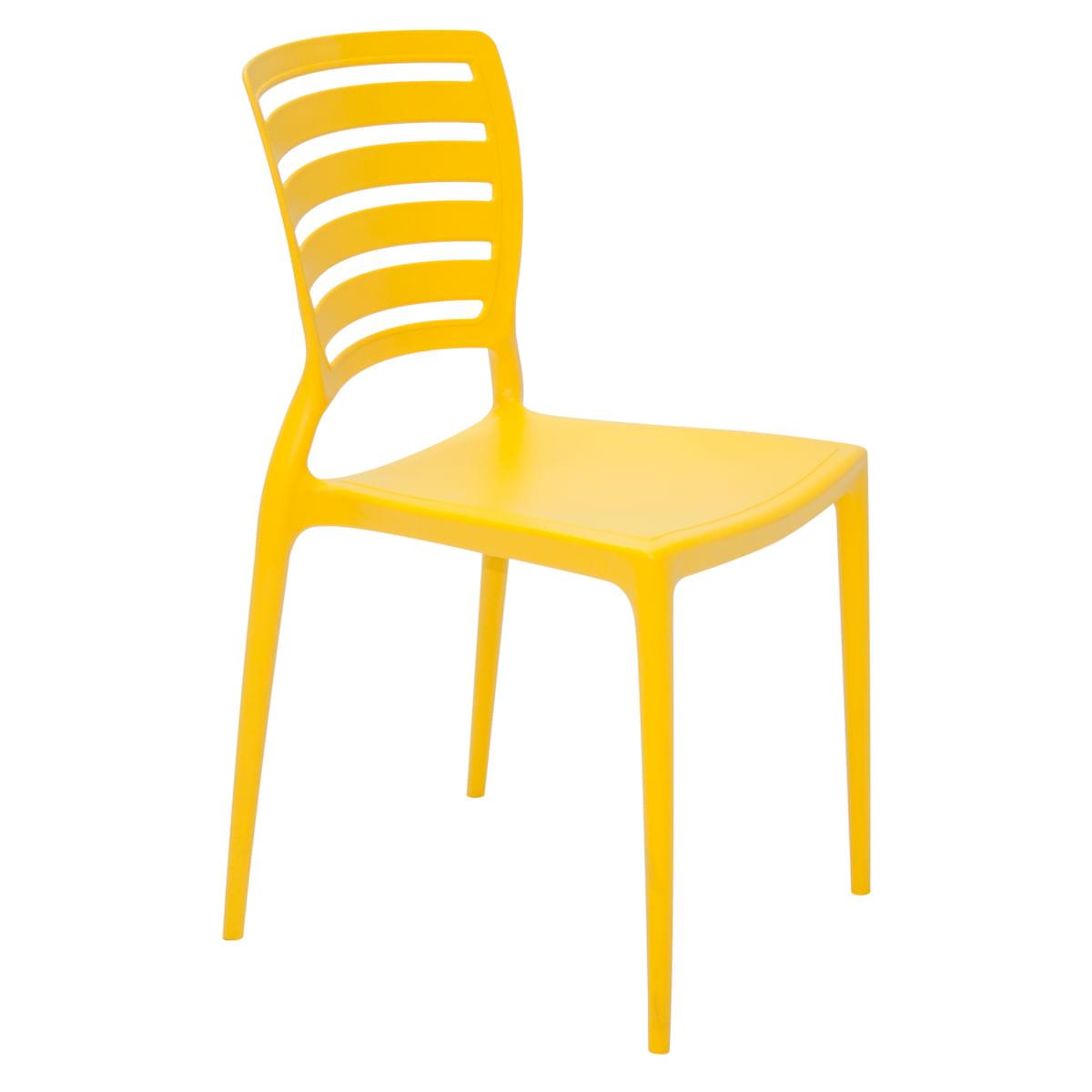 Cadeira Sofia encosto horizontal amarela Tramontina 92237000