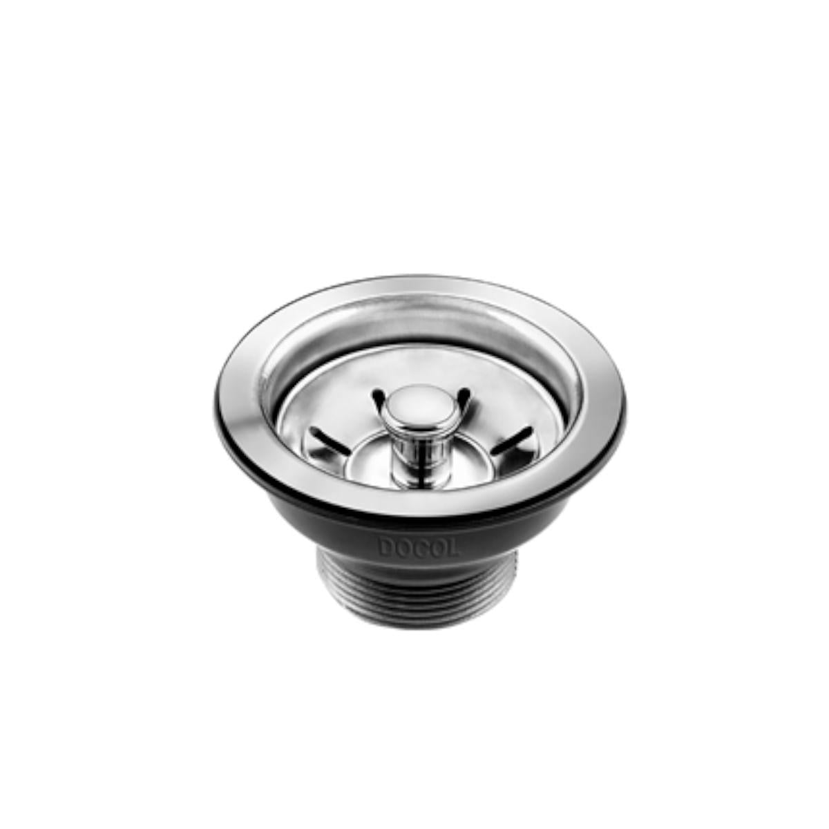 Válvula de Escoamento para Cozinha 4.1/2" sem Escape em Aço Inox e Polipropileno Docol