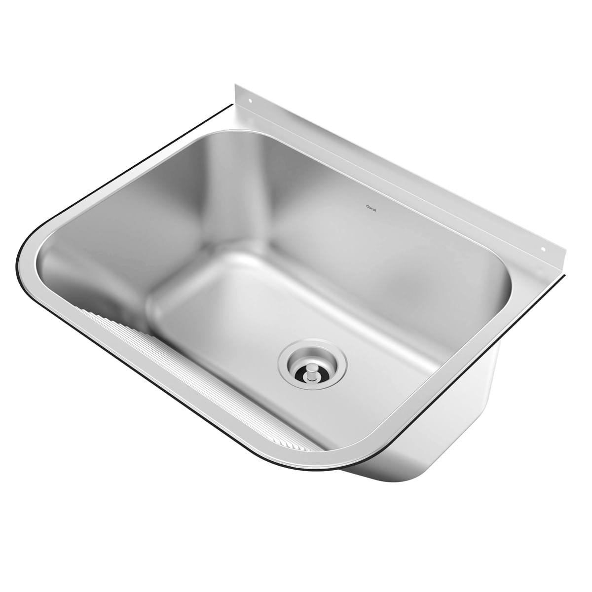 Tanque de Parede Docol 32 Litros em Aço Inox Acetinado 55x45 cm com Válvula