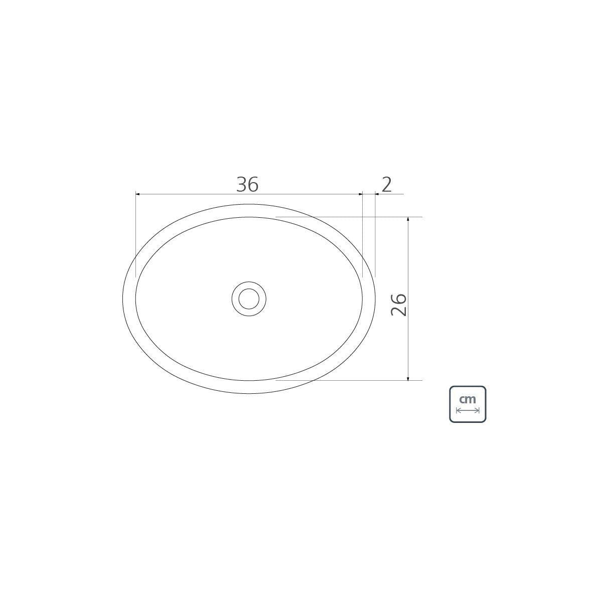 Lavabo Oval de sobrepor Tramontina em Aço Inox com Acabamento Alto Brilho 36 x 26 cm