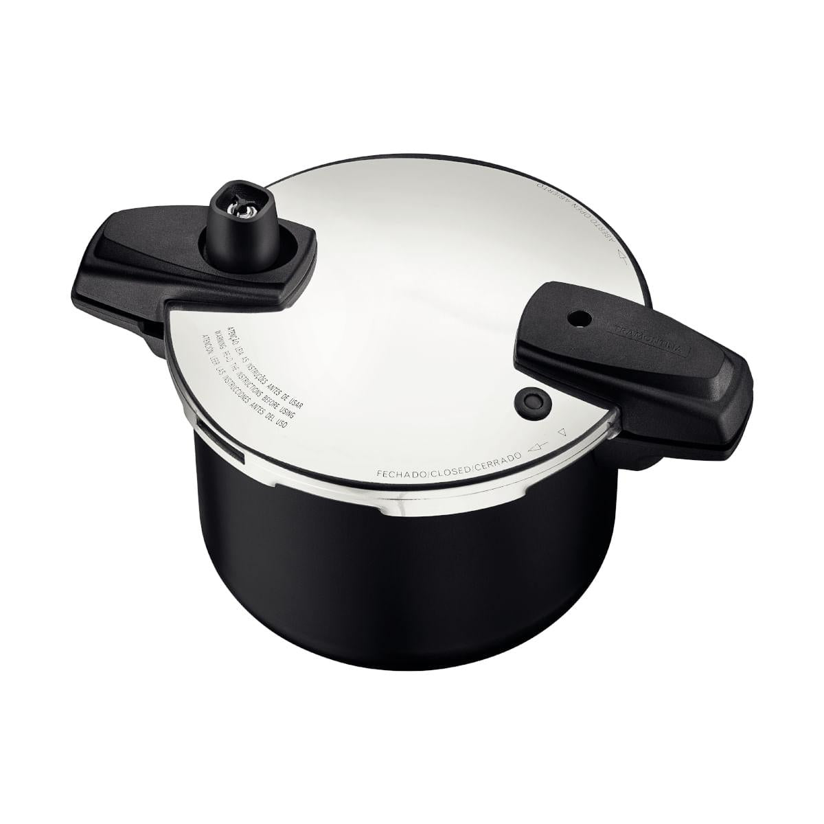 Panela de Pressão Tramontina Arizona em Alumínio Antiaderente Starflon Max Preto 20 cm 4,5 L