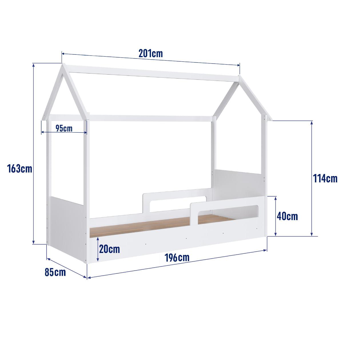 Cama Infantil Montessoriana Solteiro Branco Completa Móveis