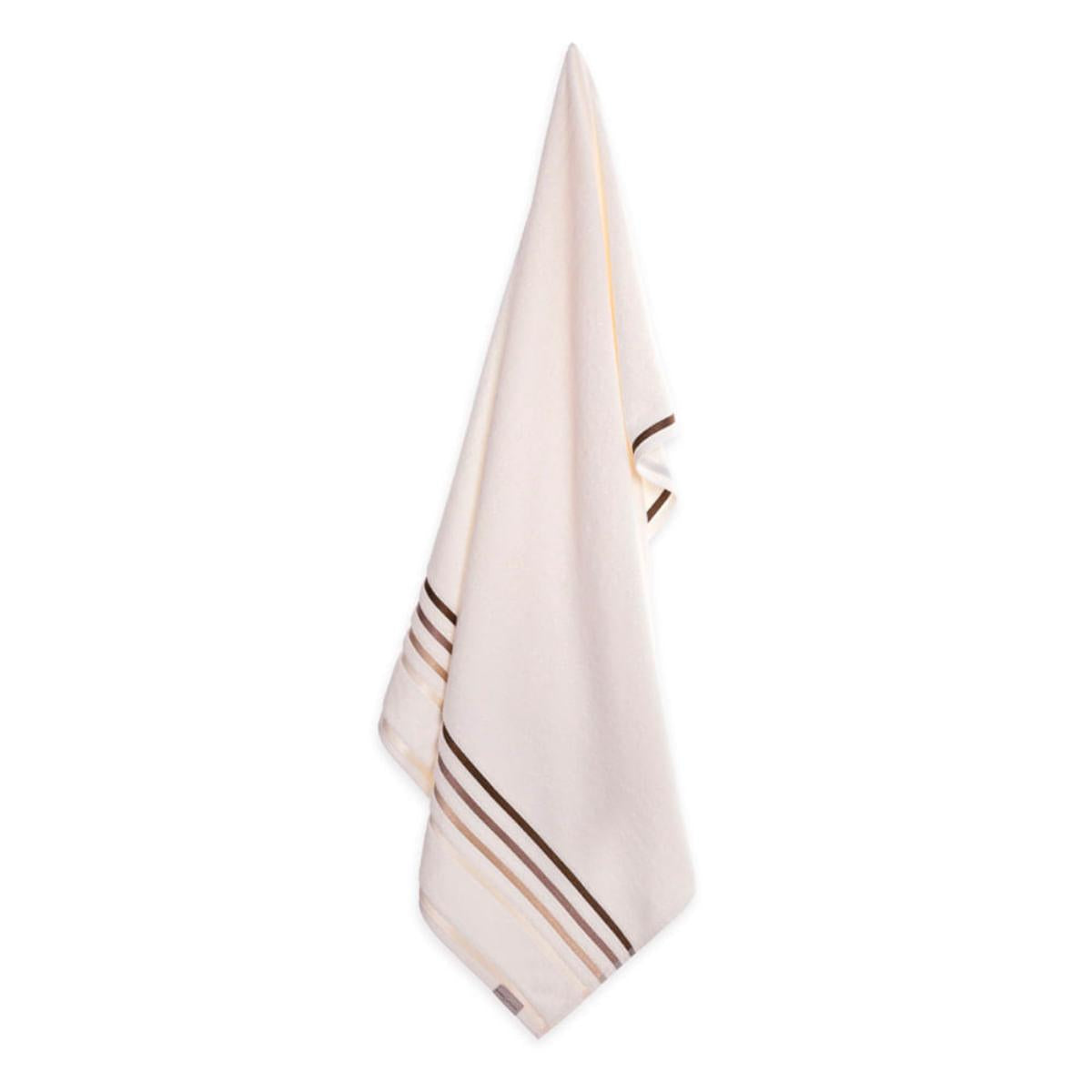 Toalha de Banho Karsten Fio Penteado Lumina Ivory Marrom 140x70 cm