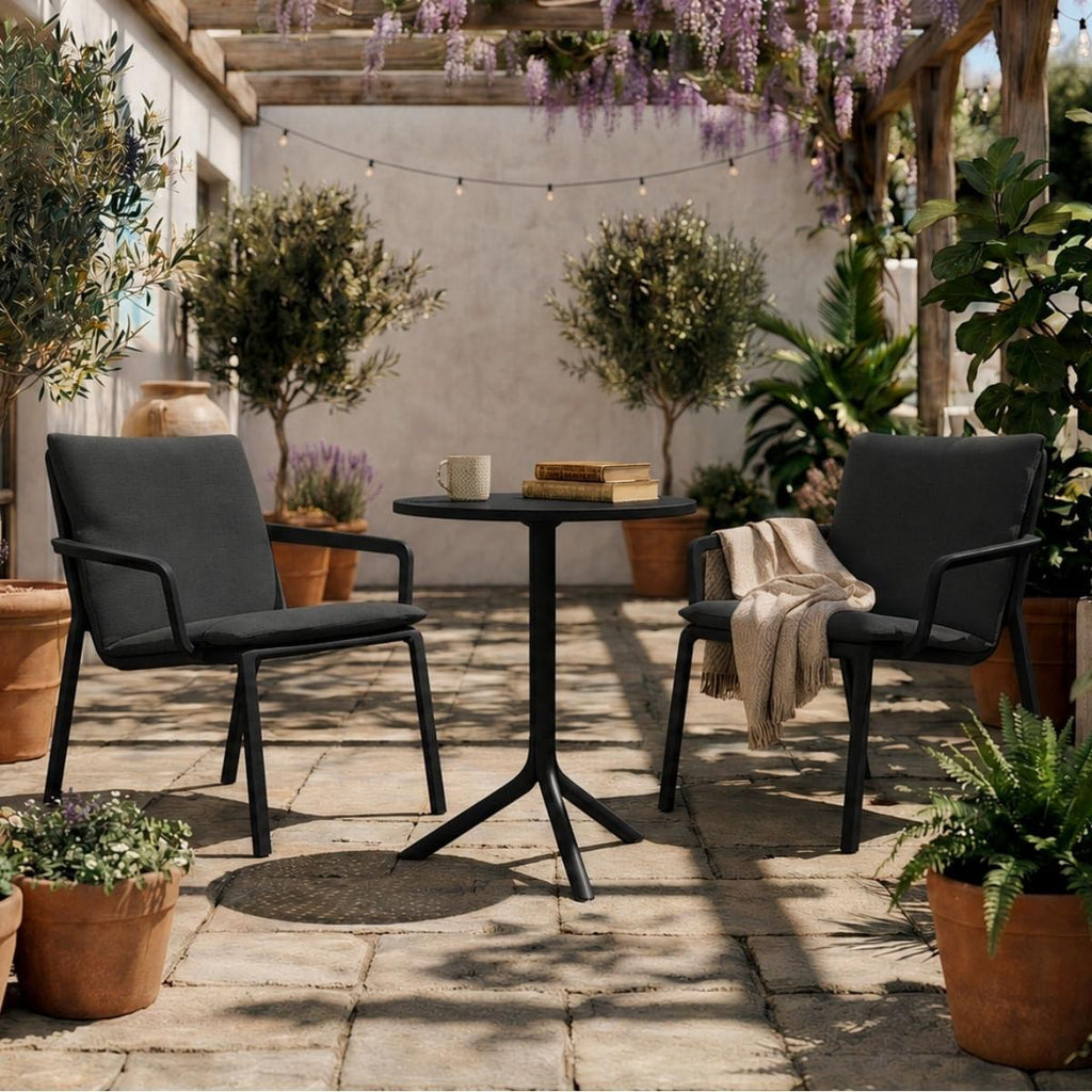 Mesa Redonda Serena 60x74,5cm Preto em Polipropileno Marin