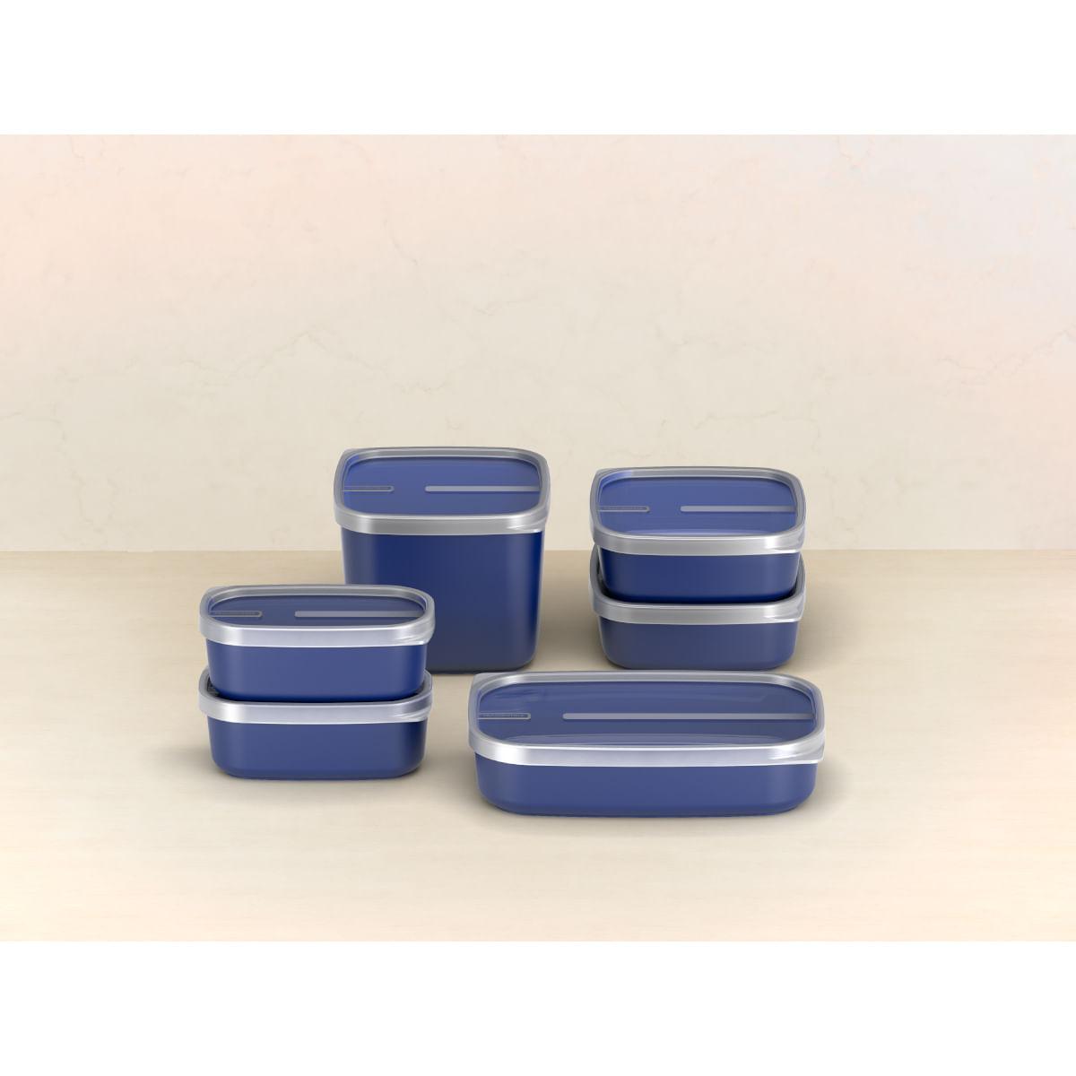 Jogo de Potes Tramontina MixColor Polipropileno Azul 6 Peças