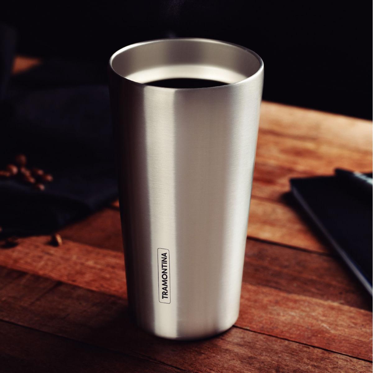 Copo Térmico Tramontina Exata em Aço Inox sem Tampa 420 ml