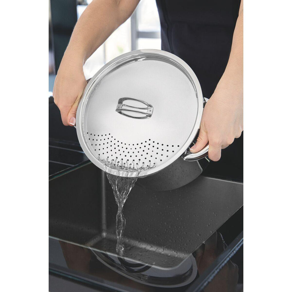 Espagueteira Tramontina Solar Aço Inox Fundo Triplo 24 cm 7,7 Litros