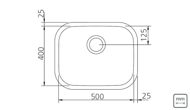 Cuba Retangular Inox Maxi Cuba 50 BS 50x40x21cm Alto Brilho Prime + Válvula 3 12 Tramontina 94025207