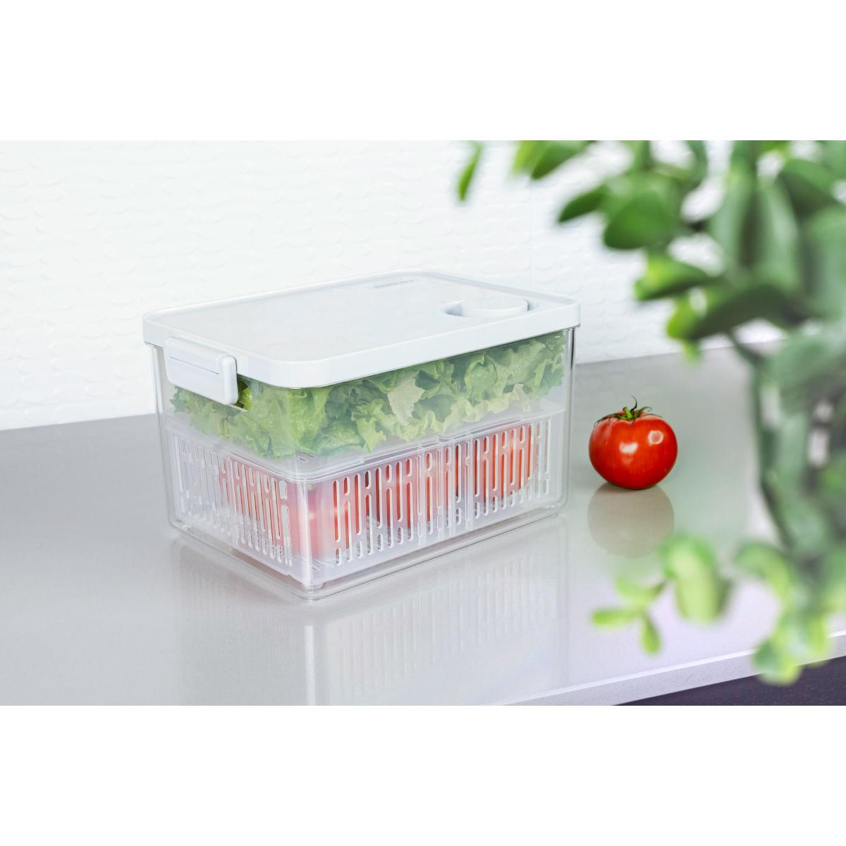Pote Organizador de Geladeira Tramontina Organizzare com Controle de Umidade 6,2 L