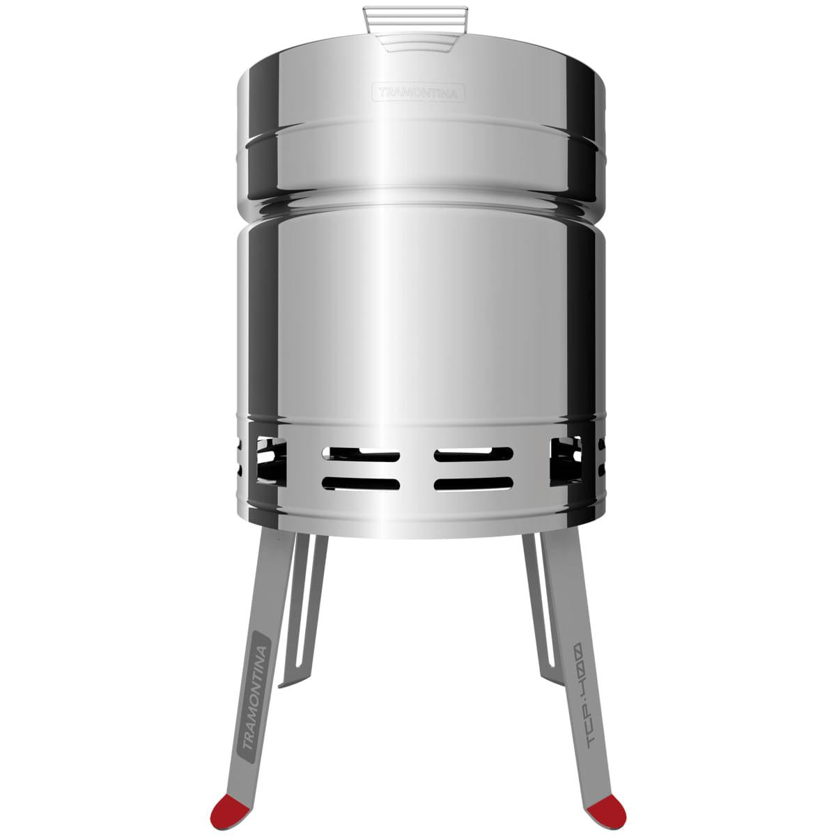 Churrasqueira à Carvão Tramontina TCP 400 em Aço Inox com Bandeja para Carvão em Aço Esmaltado