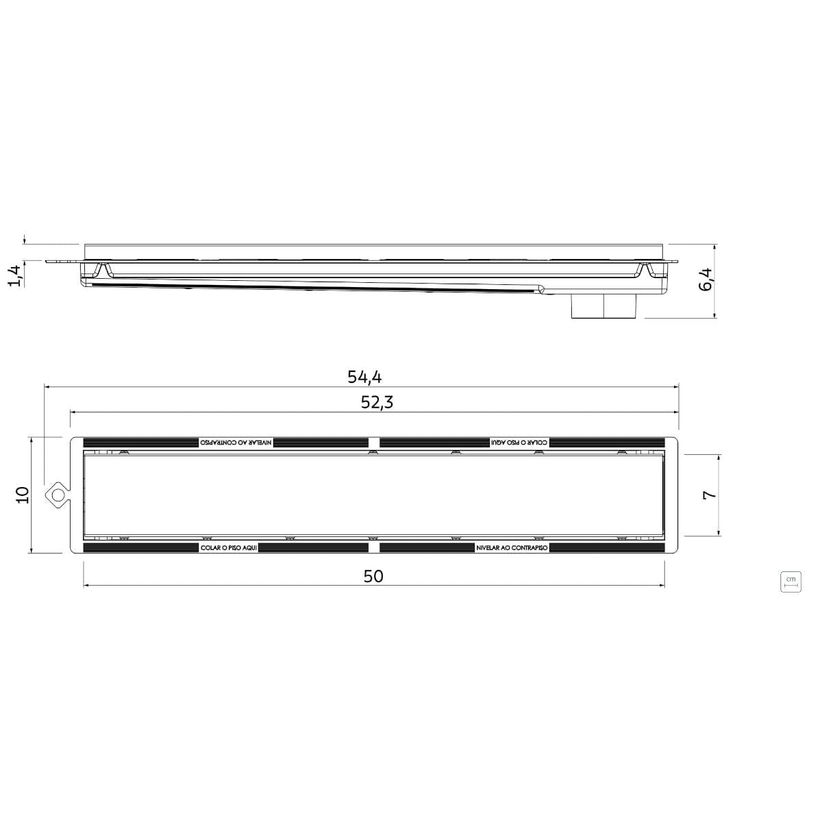 Ralo Tramontina Slim em PVC com Tampa em Aço Inox Tramontina 50 x 7 cm