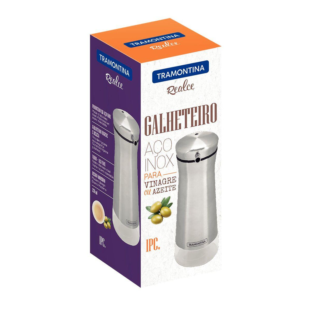 Galheteiro em Vidro revestido em Aço inox Tramontina Realce 0,25 L