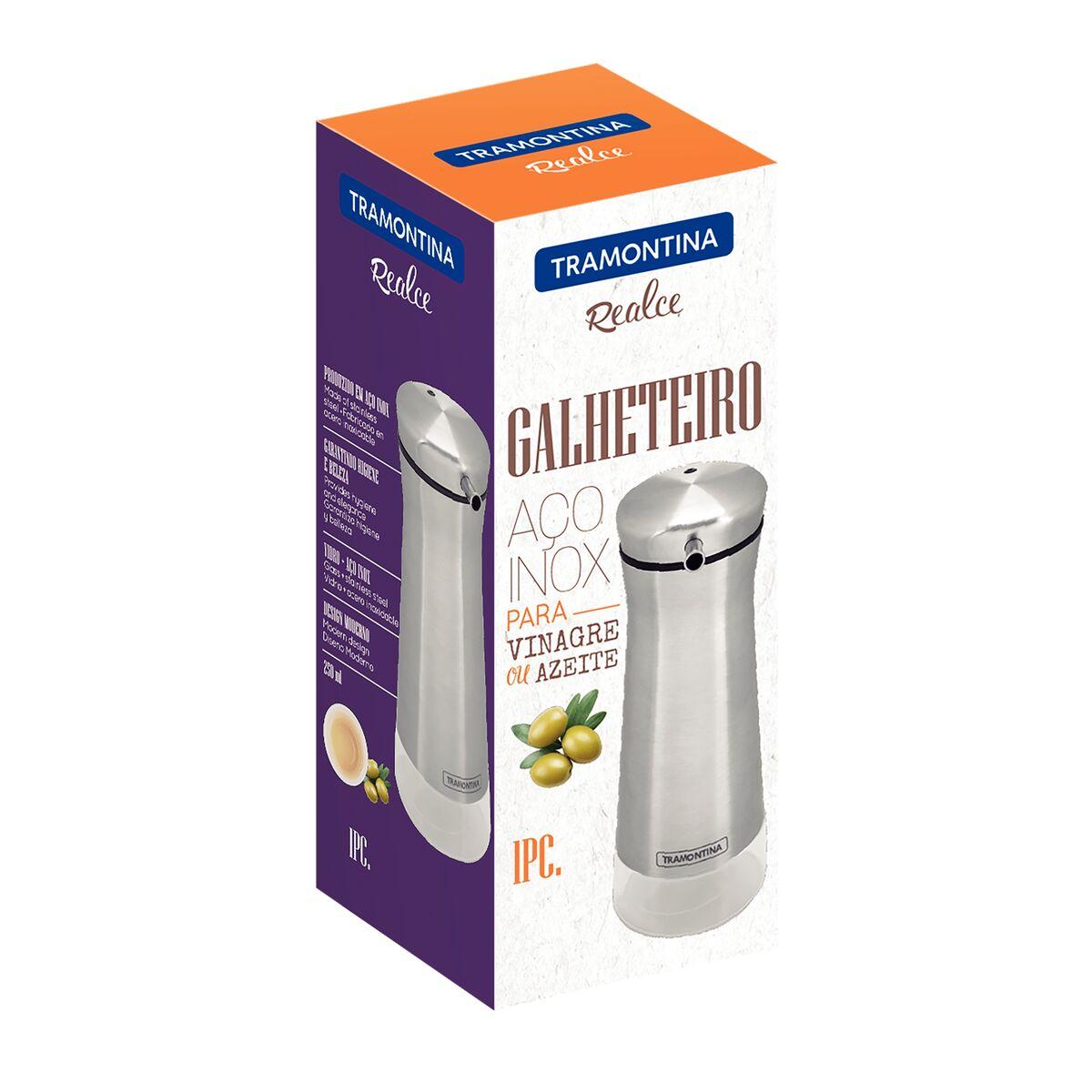 Galheteiro em Vidro revestido em Aço inox Tramontina Realce 0,25 L