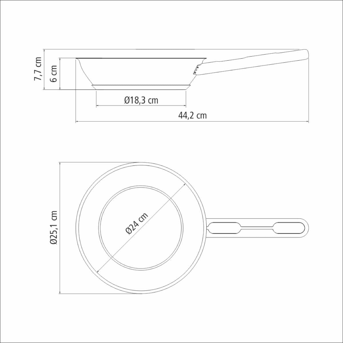 Frigideira Tramontina Allegra Aço Inox e Fundo Triplo 24 cm 2,1 L