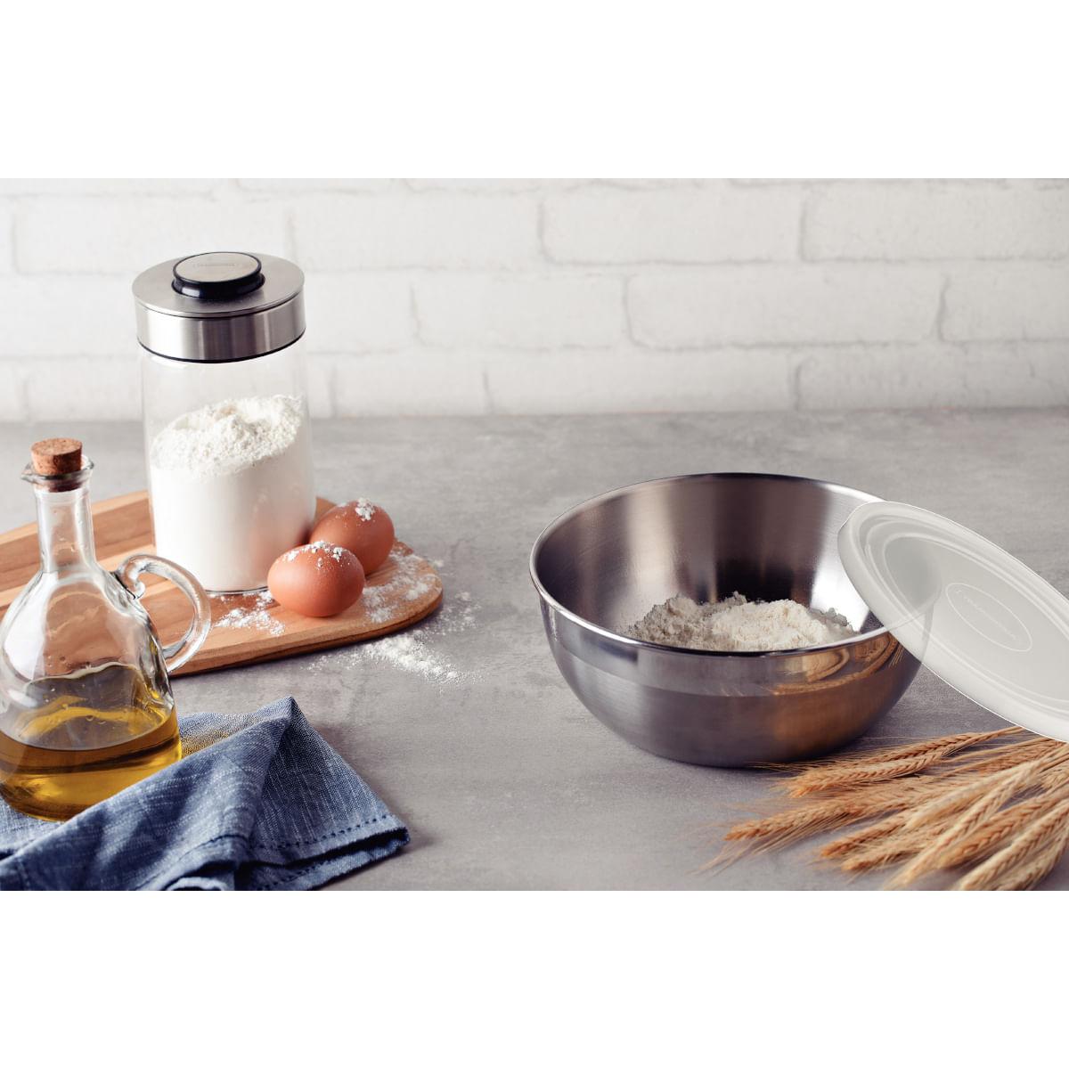 Pote Tramontina Freezinox Aço Inox Tampa Plástica 25 cm 4,2 L