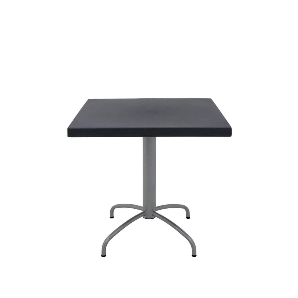 Mesa Quadrada Tramontina Gama 79 x 77 cm em Polipropileno Grafite com Base em Aço Carbono