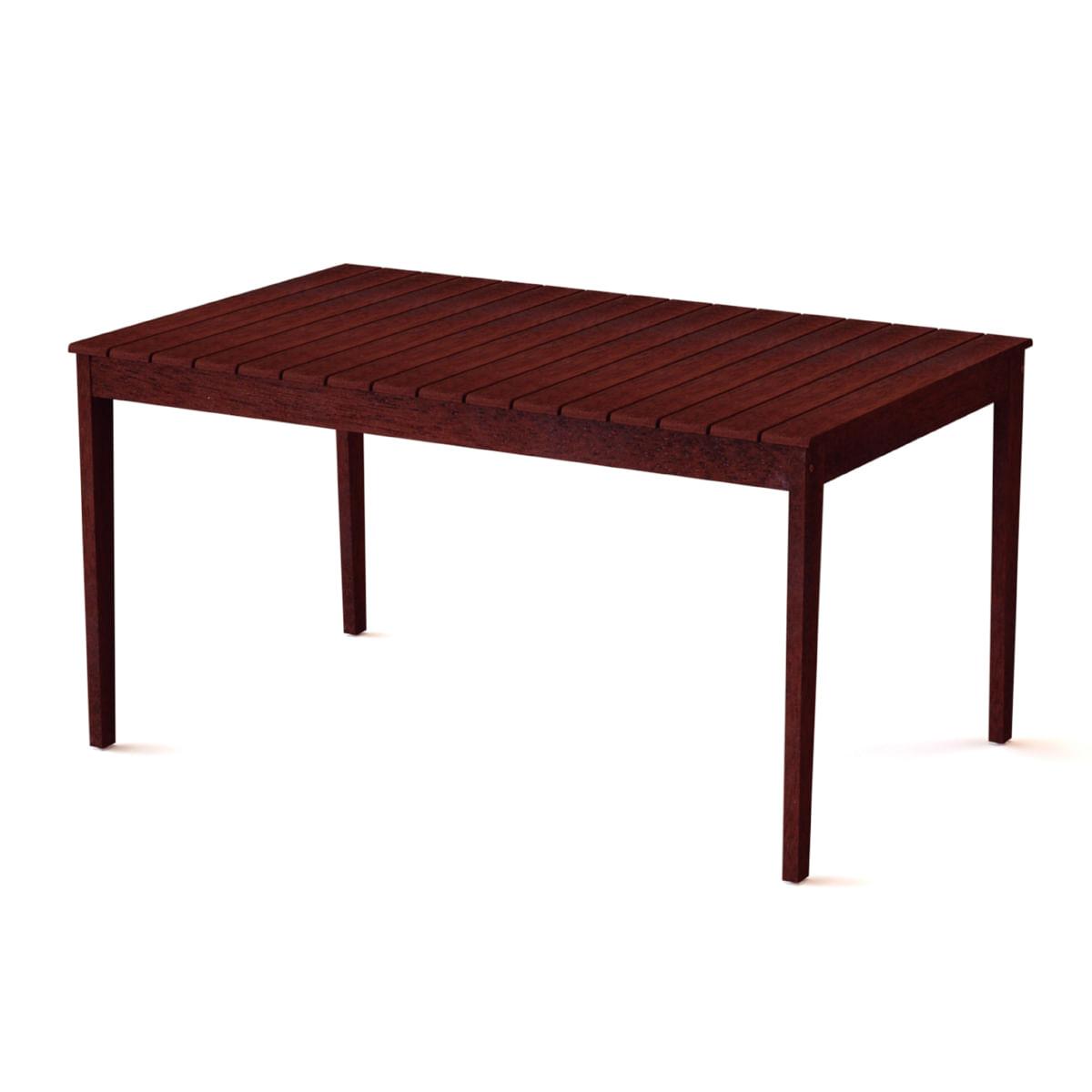 Mesa Retangular Tramontina Varanda em Madeira Mogno Africano 145 x 90 cm