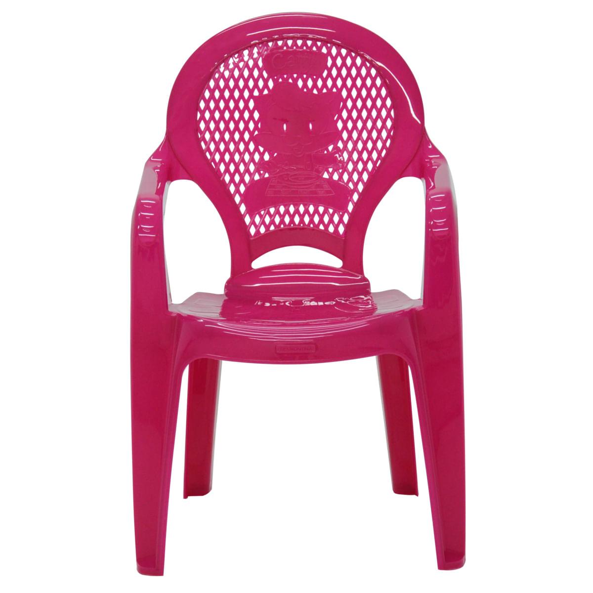 Cadeira Infantil Tramontina Catty Estampada em Polipropileno Rosa