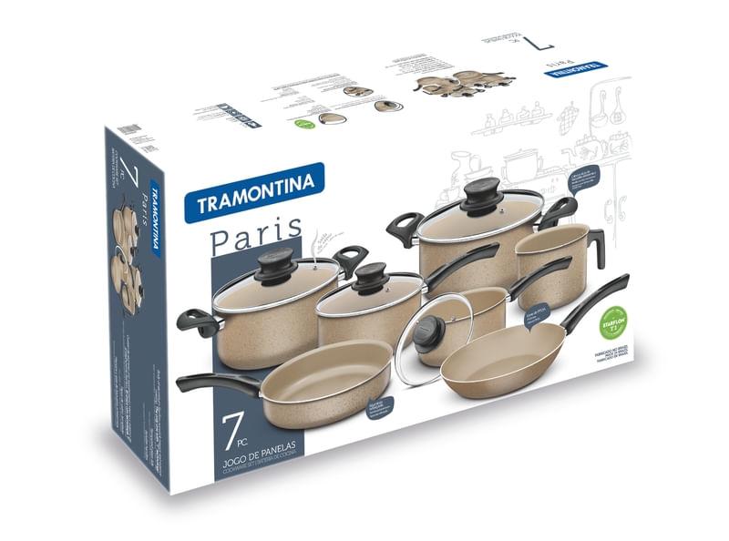 Jogo de Panelas Starflon 7 Peças Creme Paris Tramontina 20599488
