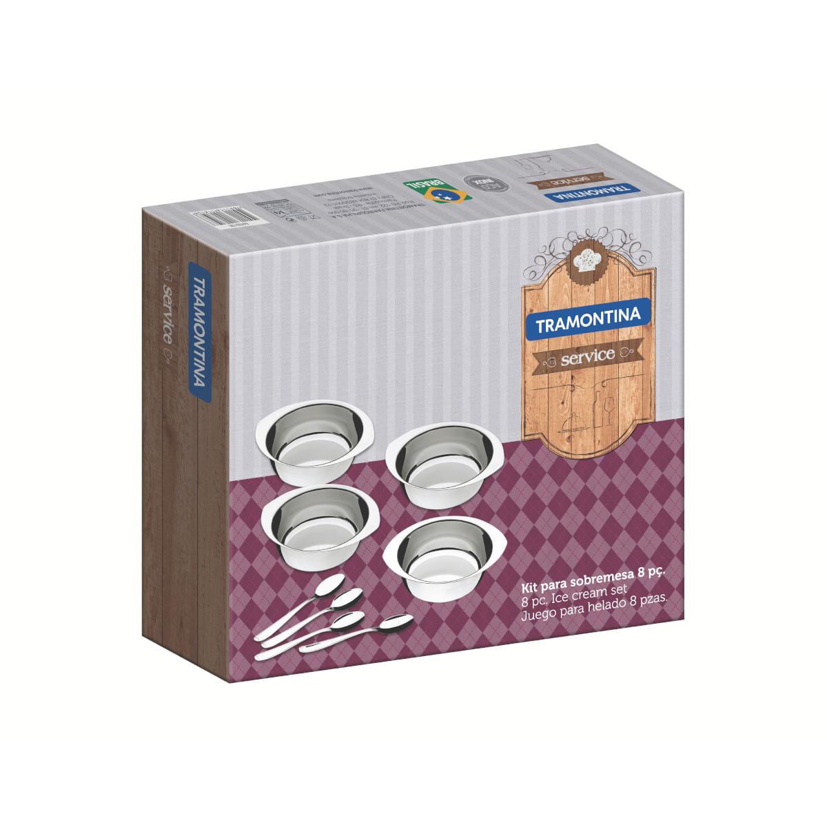 Kit para Sobremesa Tramontina Service em Aço Inox 8 Peças