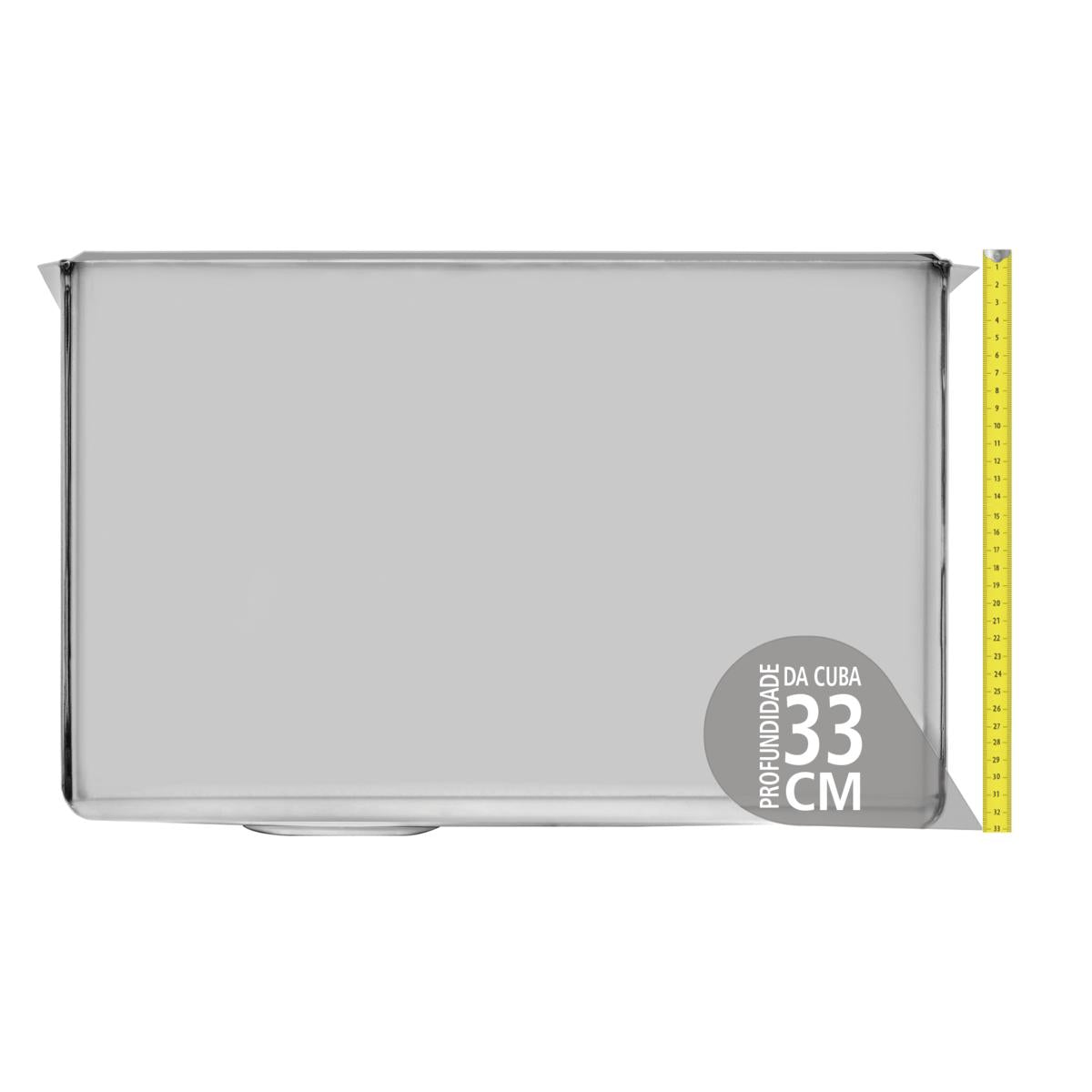 Cuba Profissional em Aço Inox 70x50 cm OUTLET Tramontina 94900428