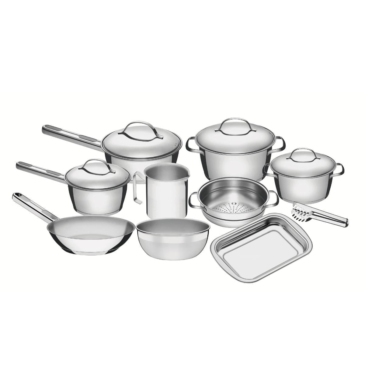 Jogo de Panelas Tramontina Allegra 10 Peças Aço Inox Indução
