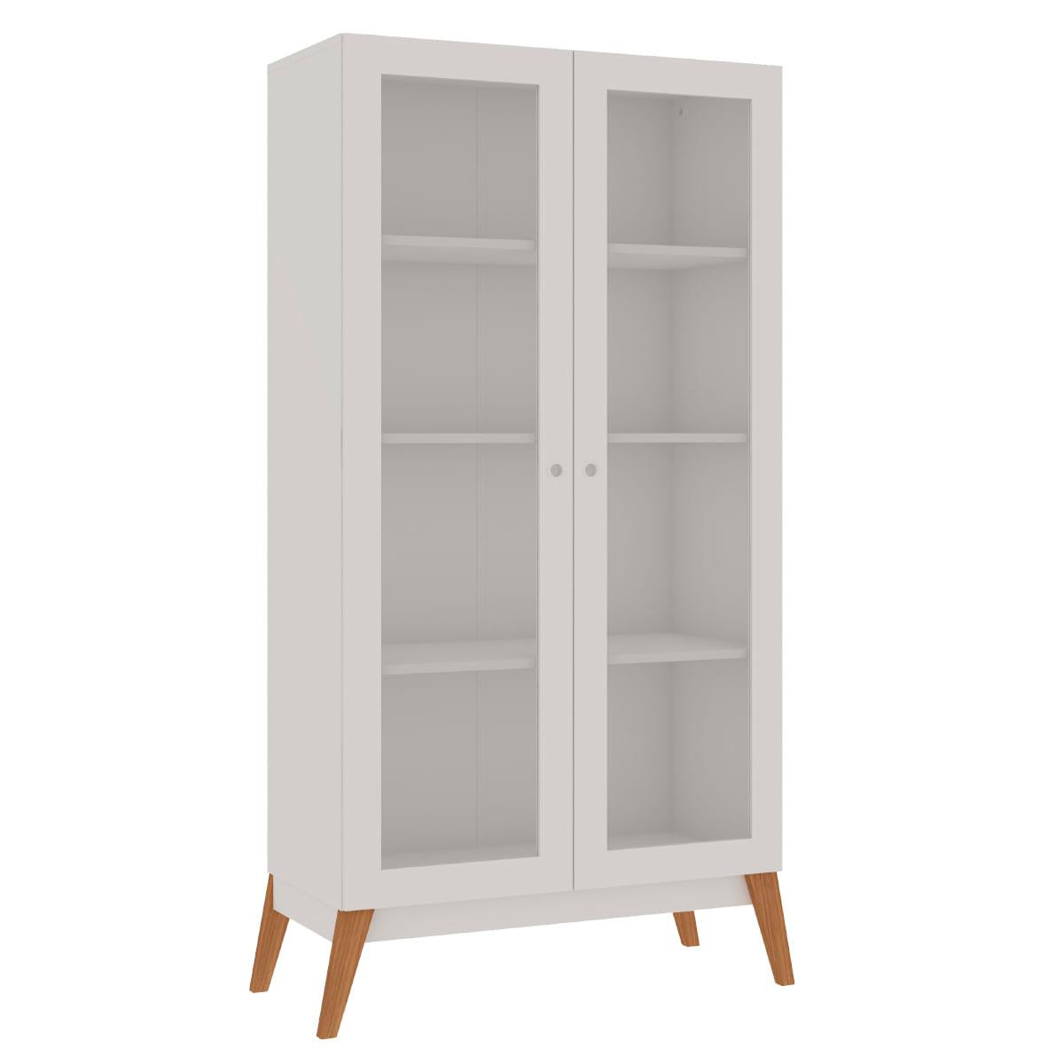 Cristaleira Jamaica 2 Portas Vidro 80x38x158 cm Branco Genialflex