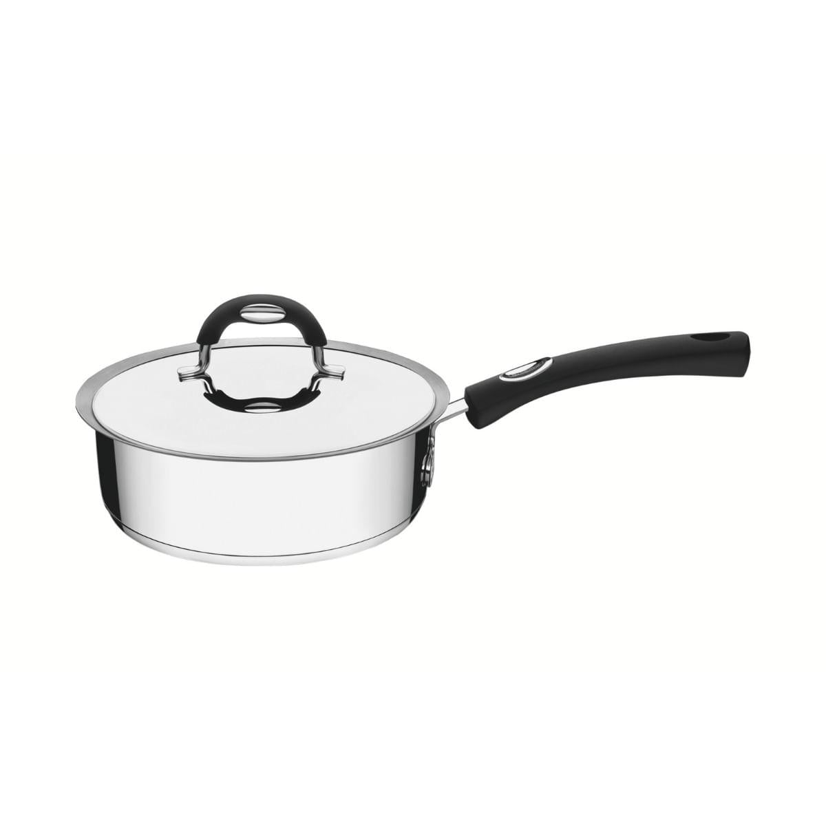 Frigideira com Tampa Tramontina Duo Silicone em Aço Inox  20 cm 2,1L Compatível com Indução