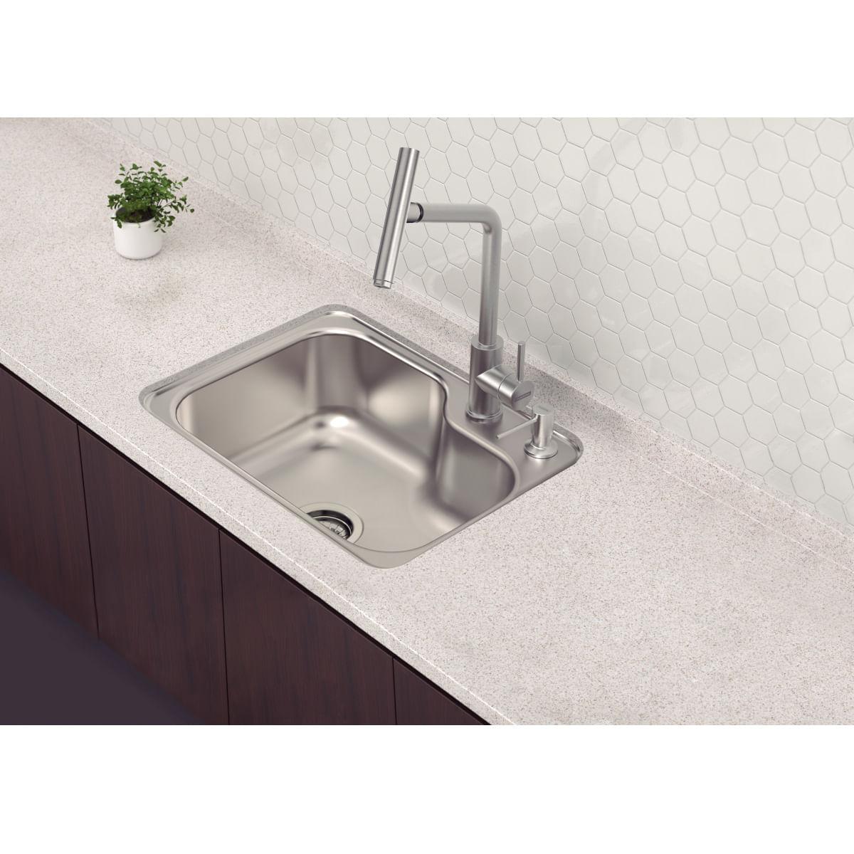 Cuba Tramontina Morgana Compact 48 FX Aço Inox Acetinado 55x42 cm com Dosador de Sabão