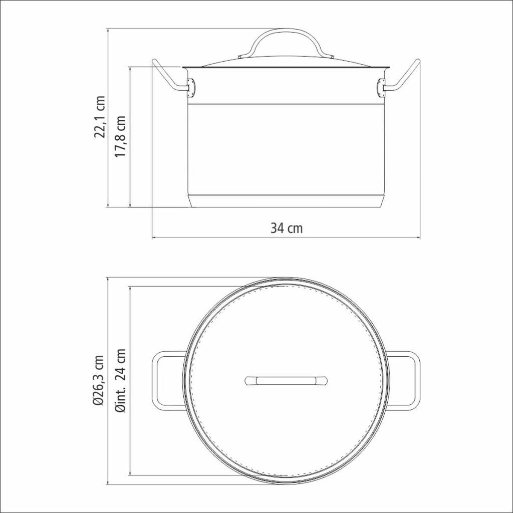 Caldeirão Tramontina Professional Aço Inox 24 cm 7,8 L