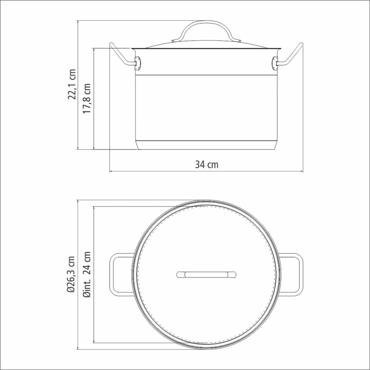 Caldeirão Tramontina Professional Aço Inox 24 cm 7,8 L