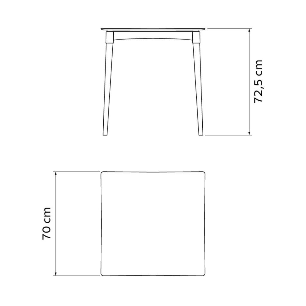 Mesa Tramontina Diana em Polipropileno Branco 70cm Pernas de Madeira