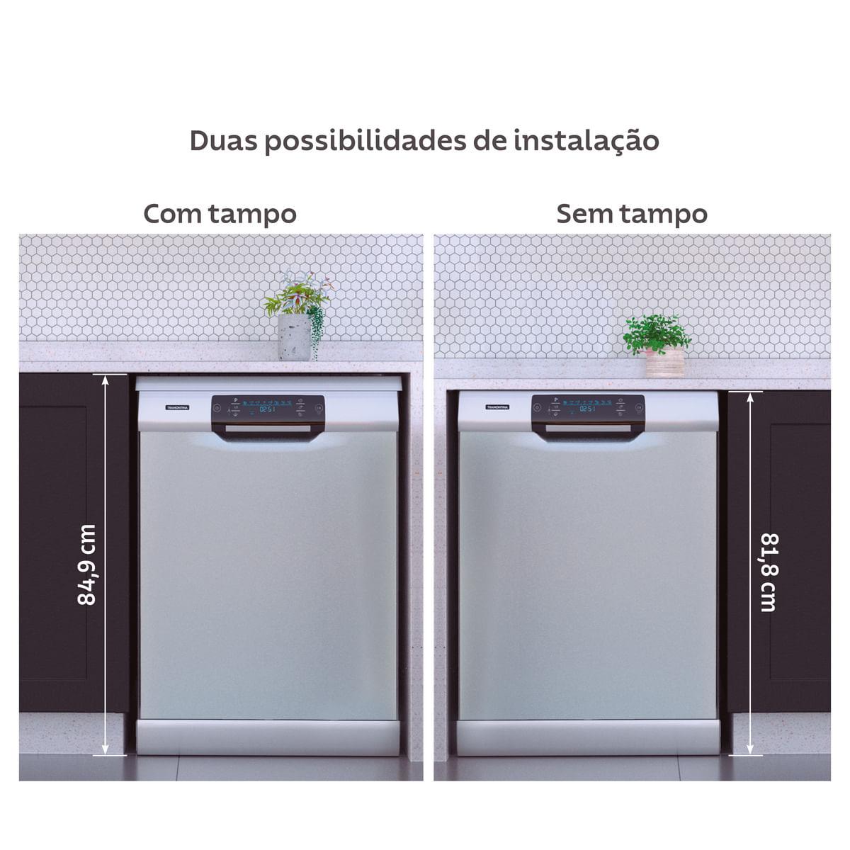 Lava-Louças Tramontina Inox 15 Serviços S15X 60 com 8 Programas e 6 Funções 220 V